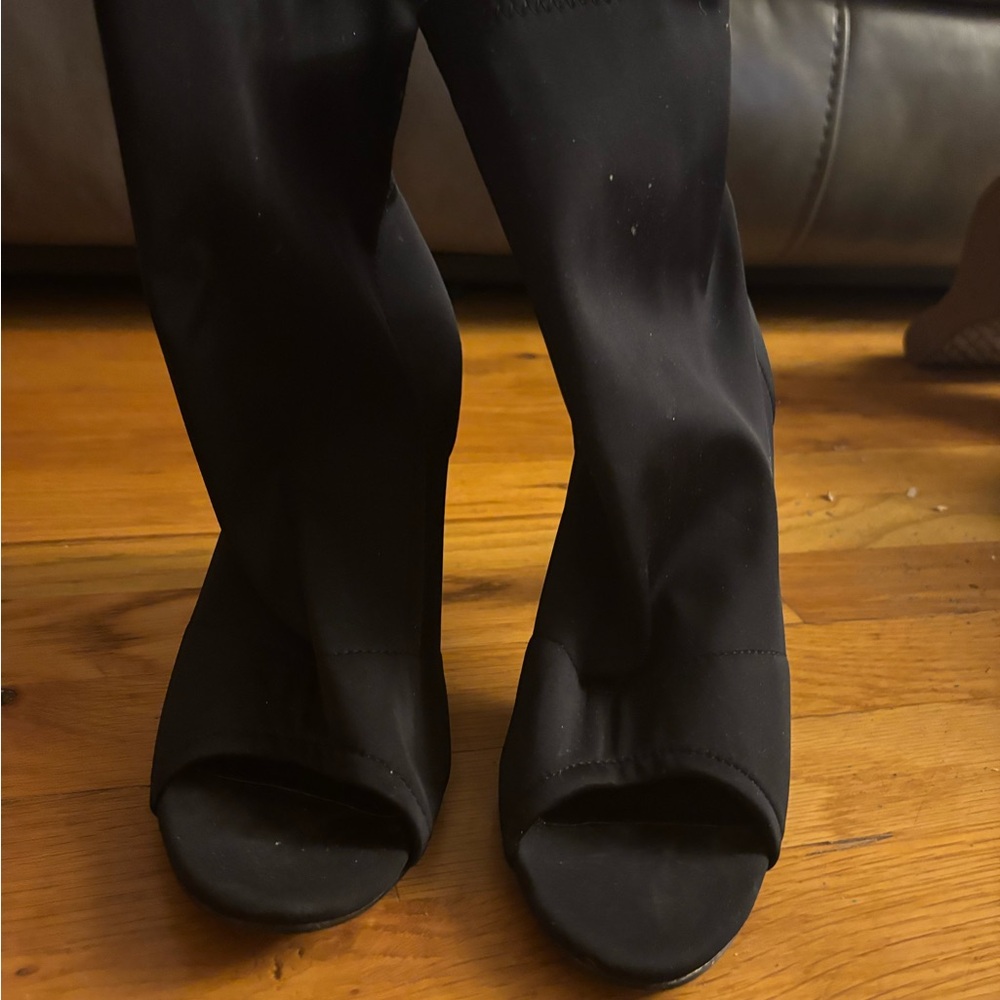 Black Sock Boot Heels – Size 10
